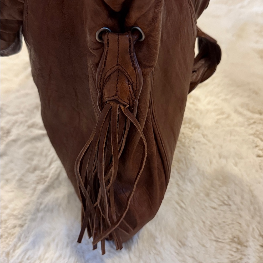 Junior Drake Brown Leather Hobo Bag View 5